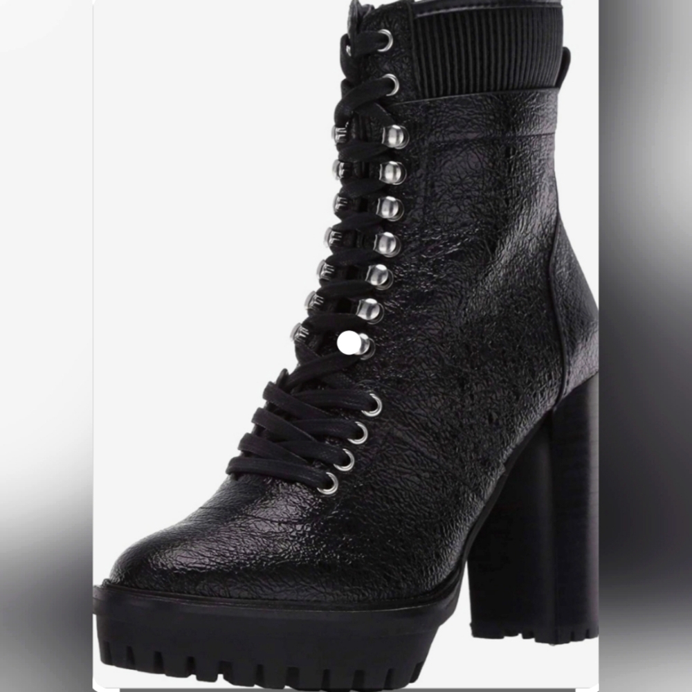 Laceup Combat Boots w/ block heel